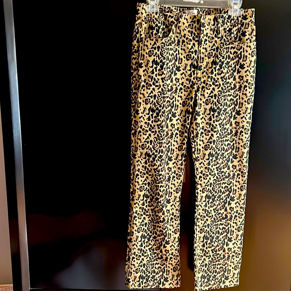 J Crew Cheetah Crop Pants